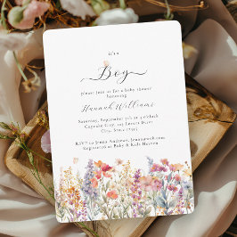 Ich bin ein Junge! Modern, Wildblume, Babydusche Einladung