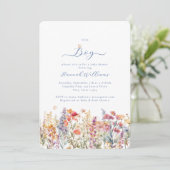Ich bin ein Junge! Modern, Wildblume, Babydusche Einladung (Stehend Vorderseite)