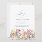 Ich bin ein Junge! Modern, Wildblume, Babydusche Einladung (Vorderseite)