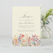 Ich bin ein Junge! Modern, Wildblume, Babydusche Einladung (Stehend Vorderseite)