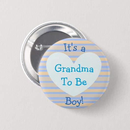 Ich bin ein Junge, "Oma To Be" Baby-Duschknopf Button (Vorne & Hinten)