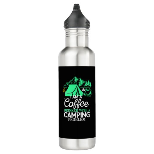 Ich bin ein Kaffeetrinker mit Camping Problem Desi Edelstahlflasche (Rechts)