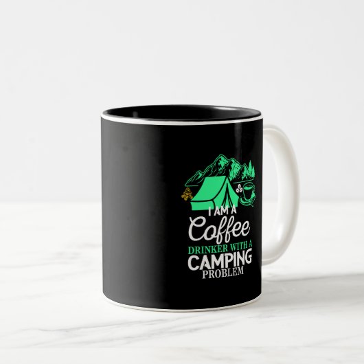 Ich bin ein Kaffeetrinker mit Camping Problem Desi Zweifarbige Tasse (VorderseiteRechts)