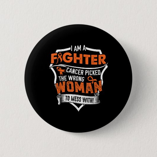 Ich bin ein Kämpfer - Leukämie-Krebsbewusstsein Un Button (Vorderseite)
