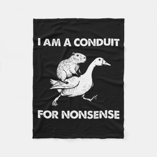 Ich bin ein Kanal für Unsinn Capybara Gans Meme Fleecedecke (Vorderseite)