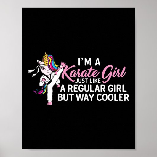 Ich bin ein Karate Unicorn Mädchen wie normal Poster (Vorne)