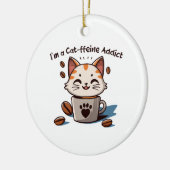 Ich bin ein Katzen-Liebling Keramik Ornament (Links)