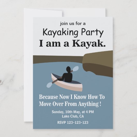 Ich bin ein Kayak Kayaking Party Einladung (Vorderseite)