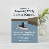 Ich bin ein Kayak Kayaking Party Einladung (Stehend Vorderseite)