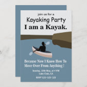 Ich bin ein Kayak Kayaking Party Einladung (Vorne/Hinten)