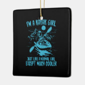 Ich bin ein Kayak-Mädchen Keramikornament (Links)