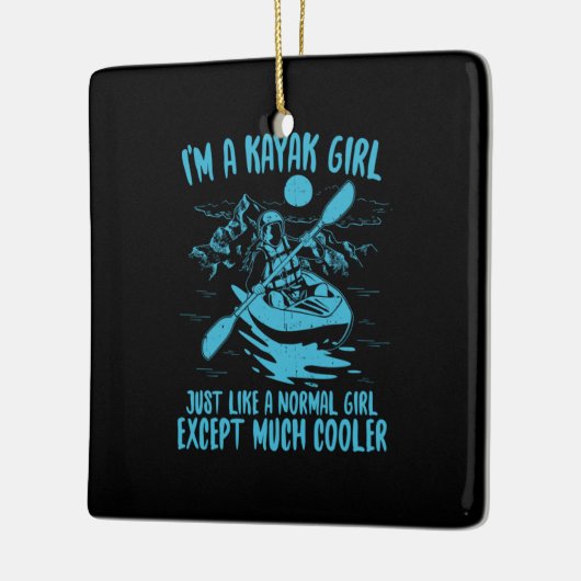 Ich bin ein Kayak-Mädchen Keramikornament (Links)