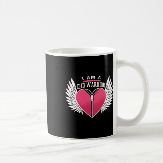 Ich bin ein Kid Warrior Zipper Heart mit Engel Win Kaffeetasse (Rechts)