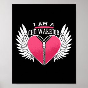 Ich bin ein Kid Warrior Zipper Heart mit Engel Win Poster