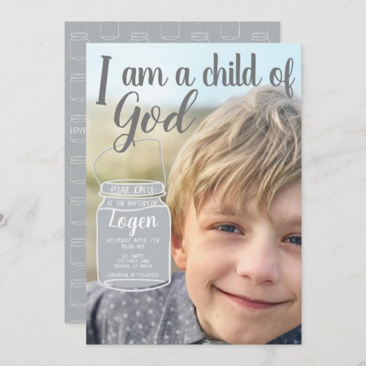 Ich bin ein Kind der guten Taufe Einladung (Vorne/Hinten)
