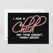 Ich bin ein Kind des allerhöchsten Gottes - Osteen Postkarte (Vorne/Hinten)