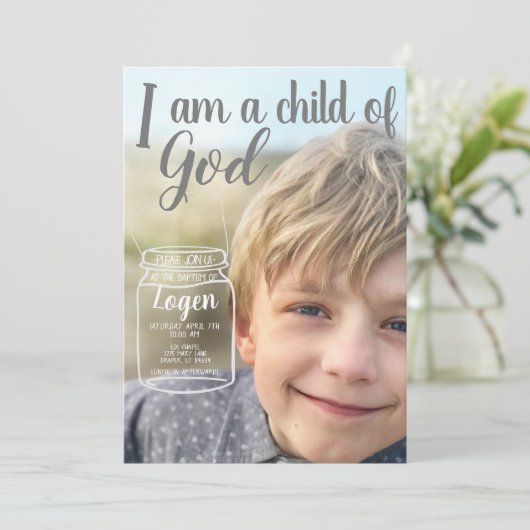 Ich bin ein Kind einer guten Einladung zur Taufe (Stehend Vorderseite)