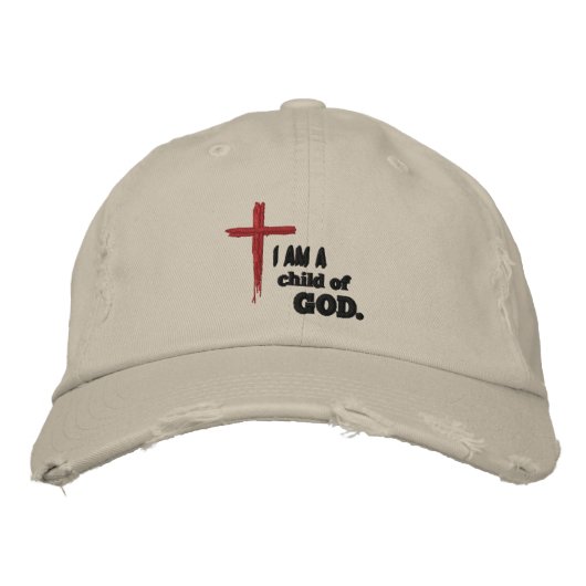 Ich bin ein Kind Gottes, bestickt Bestickte Baseballkappe (Vorderseite)