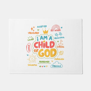 Ich bin ein Kind Gottes Christ Retro Jesus Glaube  Fußmatte
