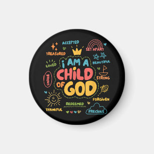 Ich bin ein Kind Gottes Christ Retro Jesus Glaube Magnet