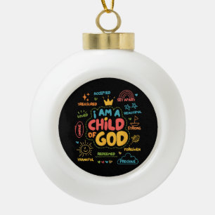 Ich bin ein Kind Gottes Christlich Retro Jesus Gla Keramik Kugel-Ornament