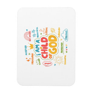 Ich bin ein Kind Gottes Christlich Retro Jesus Gla Magnet