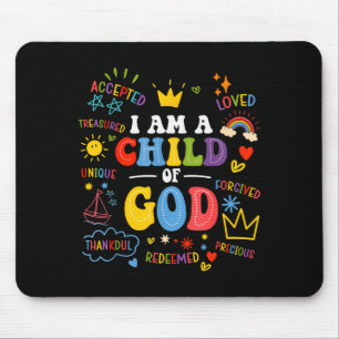 Ich bin ein Kind Gottes Christlich Retro Jesus Gla Mousepad