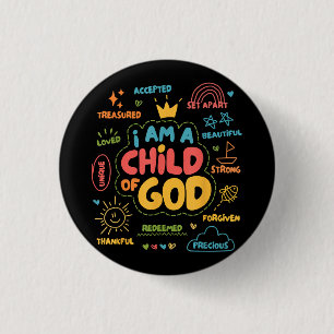 Ich bin ein Kind Gottes Christlicher Retro Jesus F Button