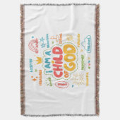 Ich bin ein Kind Gottes Christlicher Retro Jesus F Decke (Vorderseite Vertikal)
