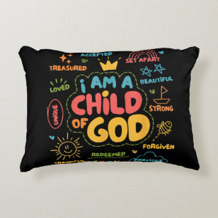 Ich bin ein Kind Gottes Christlicher Retro Jesus F Dekokissen
