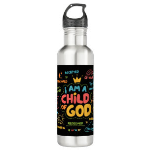 Ich bin ein Kind Gottes Christlicher Retro Jesus F Edelstahlflasche