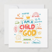 Ich bin ein Kind Gottes Christlicher Retro Jesus F Einladung (Vorderseite)