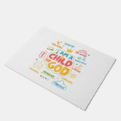 Ich bin ein Kind Gottes Christlicher Retro Jesus F Fußmatte (Schrägansicht)