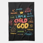Ich bin ein Kind Gottes Christlicher Retro Jesus F Geschirrtuch (Vertikal)