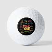 Ich bin ein Kind Gottes Christlicher Retro Jesus F Golfball (Vorderseite)