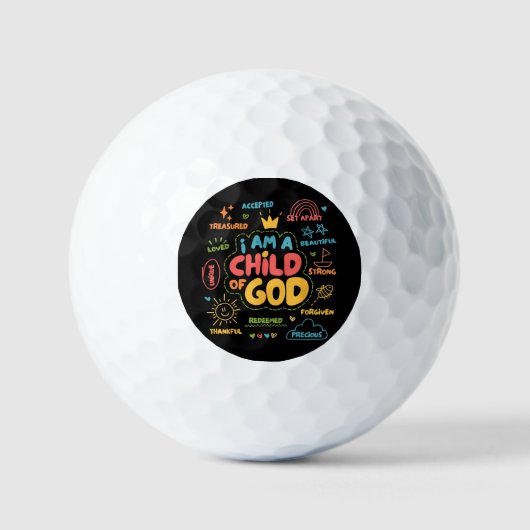 Ich bin ein Kind Gottes Christlicher Retro Jesus F Golfball (Vorderseite)