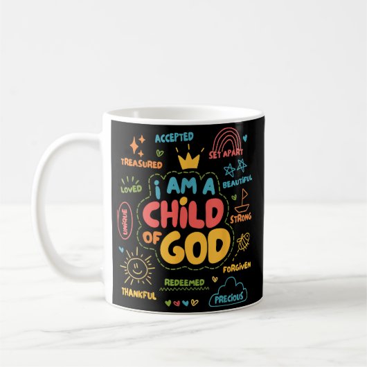 Ich bin ein Kind Gottes Christlicher Retro Jesus F Kaffeetasse (Links)