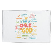 Ich bin ein Kind Gottes Christlicher Retro Jesus F Kissenbezug (Rückseite)