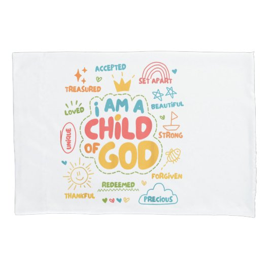 Ich bin ein Kind Gottes Christlicher Retro Jesus F Kissenbezug (Vorderseite)