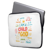 Ich bin ein Kind Gottes Christlicher Retro Jesus F Laptopschutzhülle (Vorderseite Links)