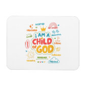 Ich bin ein Kind Gottes Christlicher Retro Jesus F Magnet (Horizontal)