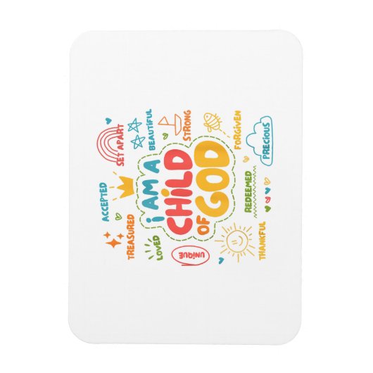 Ich bin ein Kind Gottes Christlicher Retro Jesus F Magnet (Vertikal)