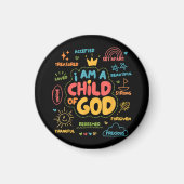 Ich bin ein Kind Gottes Christlicher Retro Jesus F Magnet (Vorne)