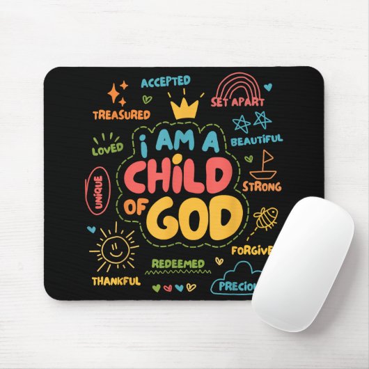 Ich bin ein Kind Gottes Christlicher Retro Jesus F Mousepad (Mit Mouse)