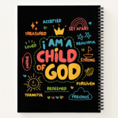 Ich bin ein Kind Gottes Christlicher Retro Jesus F Notizblock (Rückseite)