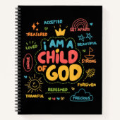Ich bin ein Kind Gottes Christlicher Retro Jesus F Notizblock (Vorderseite)