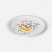 Ich bin ein Kind Gottes Christlicher Retro Jesus F Pappteller (Schrägansicht)