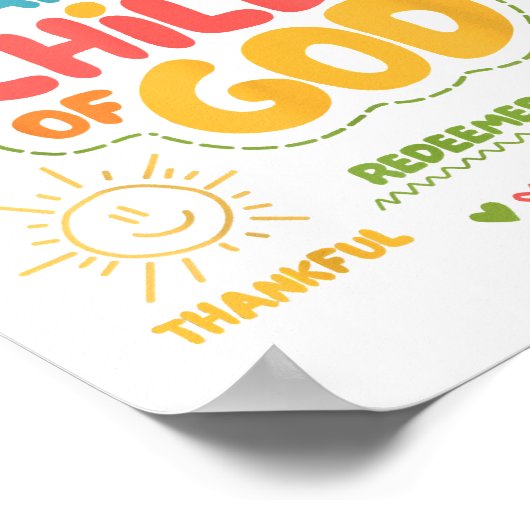 Ich bin ein Kind Gottes Christlicher Retro Jesus F Poster (Ecke)