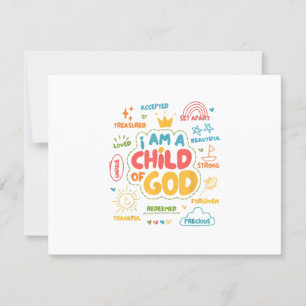 Ich bin ein Kind Gottes Christlicher Retro Jesus F RSVP Karte
