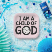ICH BIN EIN KIND GOTTES | Christliches Babyshower- Pappteller (Party)